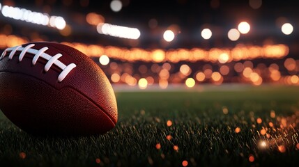 A stadium with lights and a sports background of an American football game