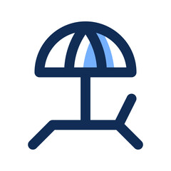 beach chair filled line icon