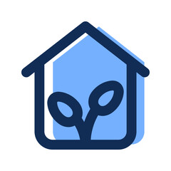 eco house filled line icon