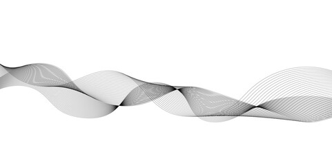 Fototapeta premium Technology and business wave lines on transparent background. Frequency sound wave, twisted curve lines with blend effect.