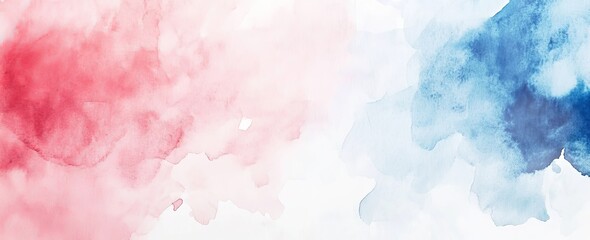 Obraz premium Red, white, and blue patriotic background with faded watercolor borders and white center. Perfect for your veteran's day or memorial day celebration.