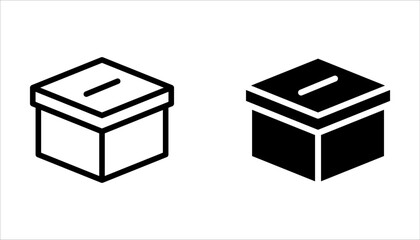 Ballot box simple icon set, Outline ballot vector icon for web design isolated on white background