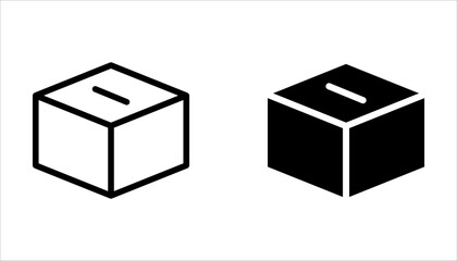 Ballot box simple icon set, Outline ballot vector icon for web design isolated on white background