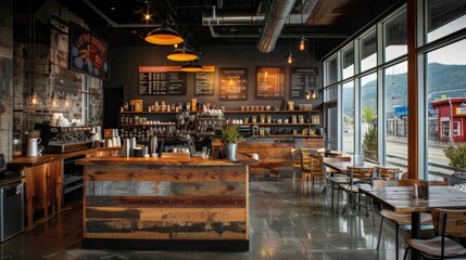 Cozy Rustic Coffee Shop Interior