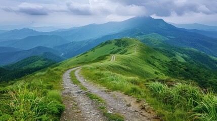 Fototapeta premium Mountain Path with Scenic Views