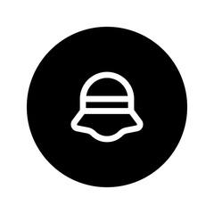 Fototapeta premium sun hat line circular icon