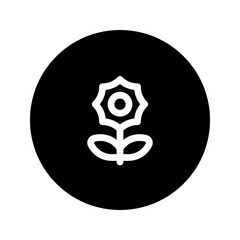 sunflower line circular icon