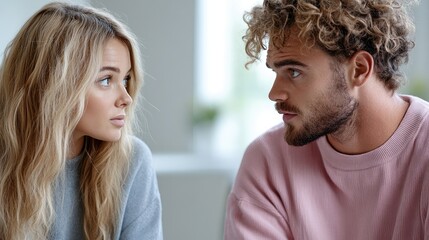 Fototapeta premium Young Couple Looking at Each Other