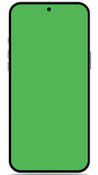 Smartphone, phone mockup, smartphone frame. New modern phone, green screen, mock-ups, mobile frames, mobile mockup, iPhone. Samsung, punch hole camera, bezel less display, transparent frame, mockup 