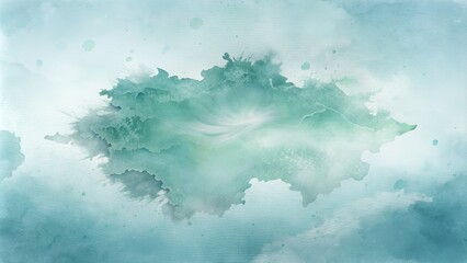 Soft watercolor splash in minty green hues.