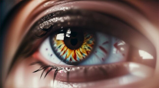 Close-up realistic vector of human eye. Photorealistic vector illustration