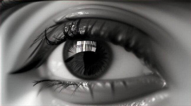 Close-up realistic vector of human eye. Photorealistic vector illustration