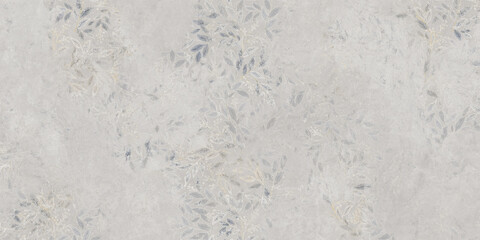 A soft, muted pattern of delicate gray and light blue leaves set against a pale gray textured background, offering a serene and understated aesthetic.