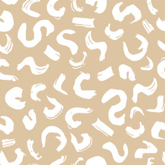 Vector seamless pattern with freehand drawn doodles with paint brush. Cute design for wallpaper, wrapping, stationery, textile.