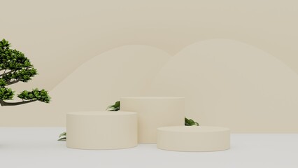Realistic 3D product podium background, Minimal mockup or product display presentation, Stage for showcase.