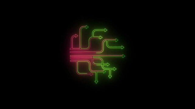 Abstract neon line many arrow symbol, arrow icon arrow sing. Simple icon for websites, web design, mobile app, info graphics
