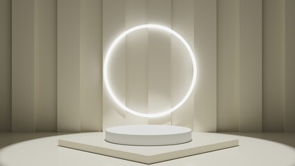 Realistic 3D product podium background, Minimal mockup or product display presentation, Stage for showcase.