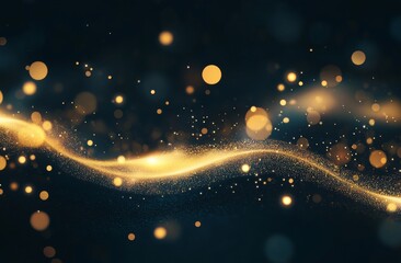 Background with glitter vintage lights in a dark gold and black color scheme.