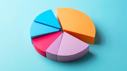 Obraz premium A pie chart showing skill distribution, solid color background