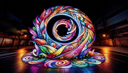 colorful light painting for wallpaper or background, create with AI Generate