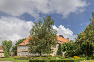 Fototapeta premium City walk in Schleswig with many beautiful buildings