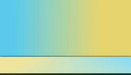 Obraz premium Autumn background blue yellow color studio room summer season backdop empty floor wall texture kitchen scene mockup platform for presentation promotion sale loft table cosmetic tropical pattern.