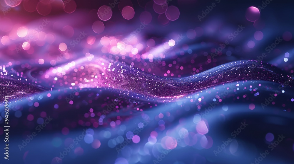 Poster mystical glittery waves with bokeh effect