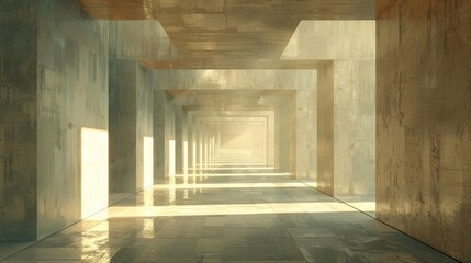 Abstract Sunlit Corridor