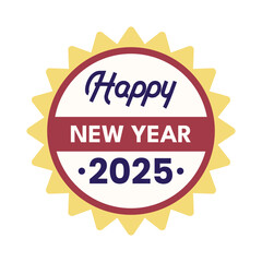 Happy New Year 2025 Badge Greeting