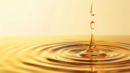 Golden Drop of Liquid Ripples