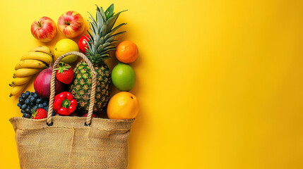 fruits in shopping bag
