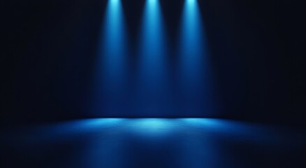 The background of an empty stage show with neon lights and lasers. Abstract dark background with neon glows and sci-fi shapes.