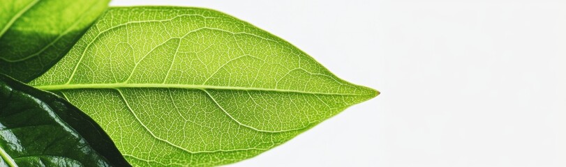 Obraz premium Nature view of green leaf on blurred greenery background with bokeh and copy space using natural plants landscape, ecology cover as background.