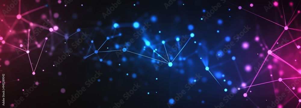 Poster 3D abstract digital connection dots. Technology background. Structure of network connections. Plexus effect.