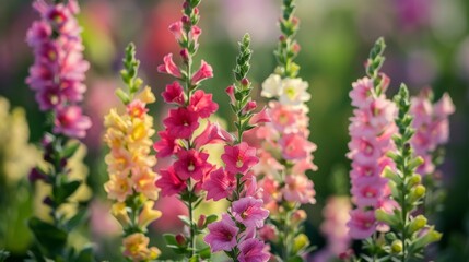 Fototapeta premium Colorful Snapdragons in Bloom