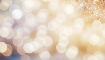 Blurred festival lights with Abstract cream background. Generative AI