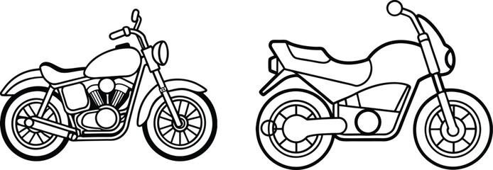motorbike outline vector art