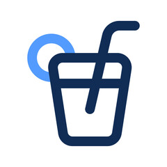 orange juice outline color icon