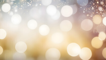 Fototapeta premium Blurred festival lights with Abstract cream background. Generative AI