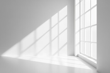 Obraz premium Template with blank background and white studio room. Product display backdrops for design. 3D rendering, stock image