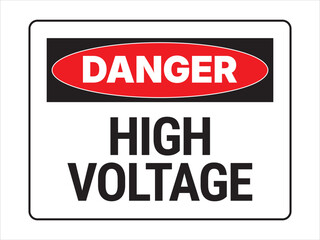 Safety sign. Danger. High voltage. US standard. Ready to print.