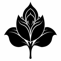 Hosta flower Black silhouette