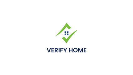 House Check Mark Symbol for Home Rent Loan Mortgage Buy Sale Property Business logo design