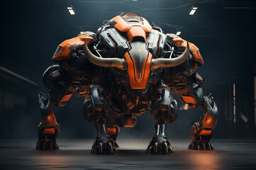 Futuristic Robotic Bull  D Render