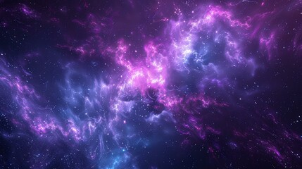Fototapeta premium Cosmic Nebula Background - Purple, Blue, Stars, Galaxy, Space