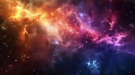 Cosmic Nebula Background - Colorful Galaxy Starscape