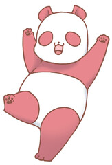 Cute panda character dancing happily
