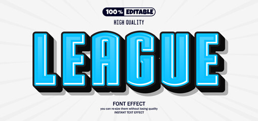 League text effect. Editable text effect.