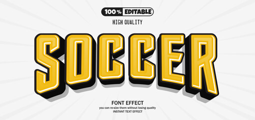Soccer text effect. Editable text effect.