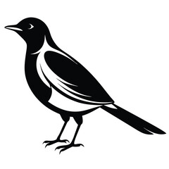 Black bird vector art illustration